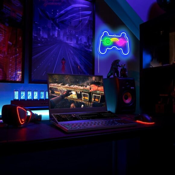 Gamer Neon Sign LED Light for Game Room Decor USB Battery Gift for Teens Kids - Picture 2 of 6